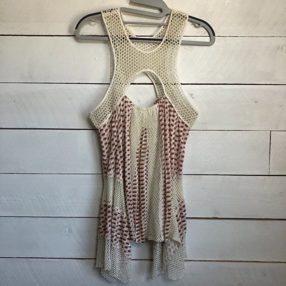 Free People Crochet Lace Floral Cut Out Tank Top